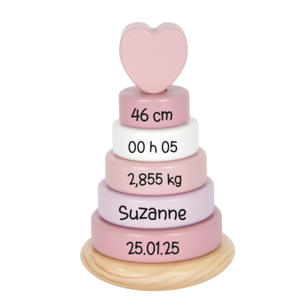 Tour à empiler Coeur rose