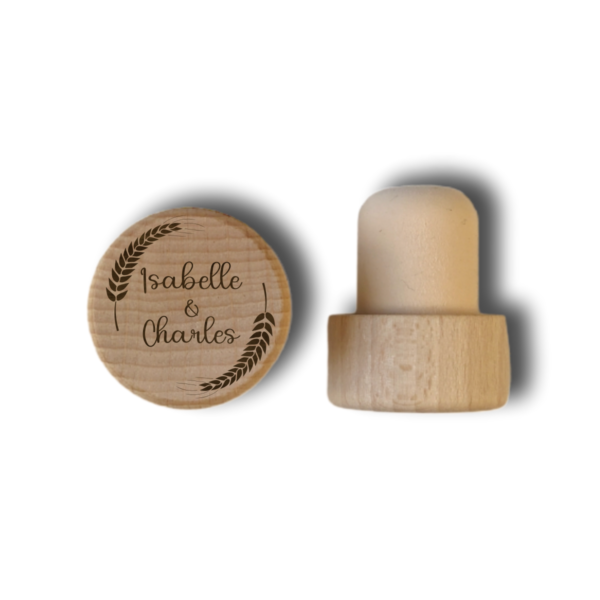Bouchon tête en bois  - ”Epis de blé”