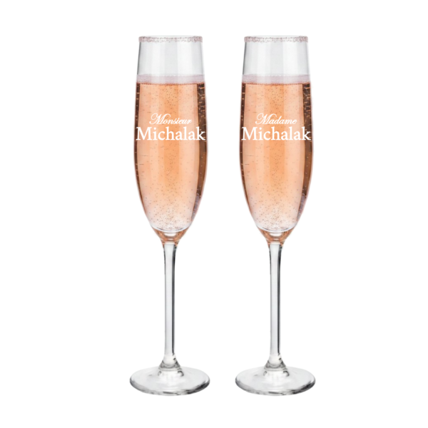 Flûte à champagne – ”Monsieur | Madame”