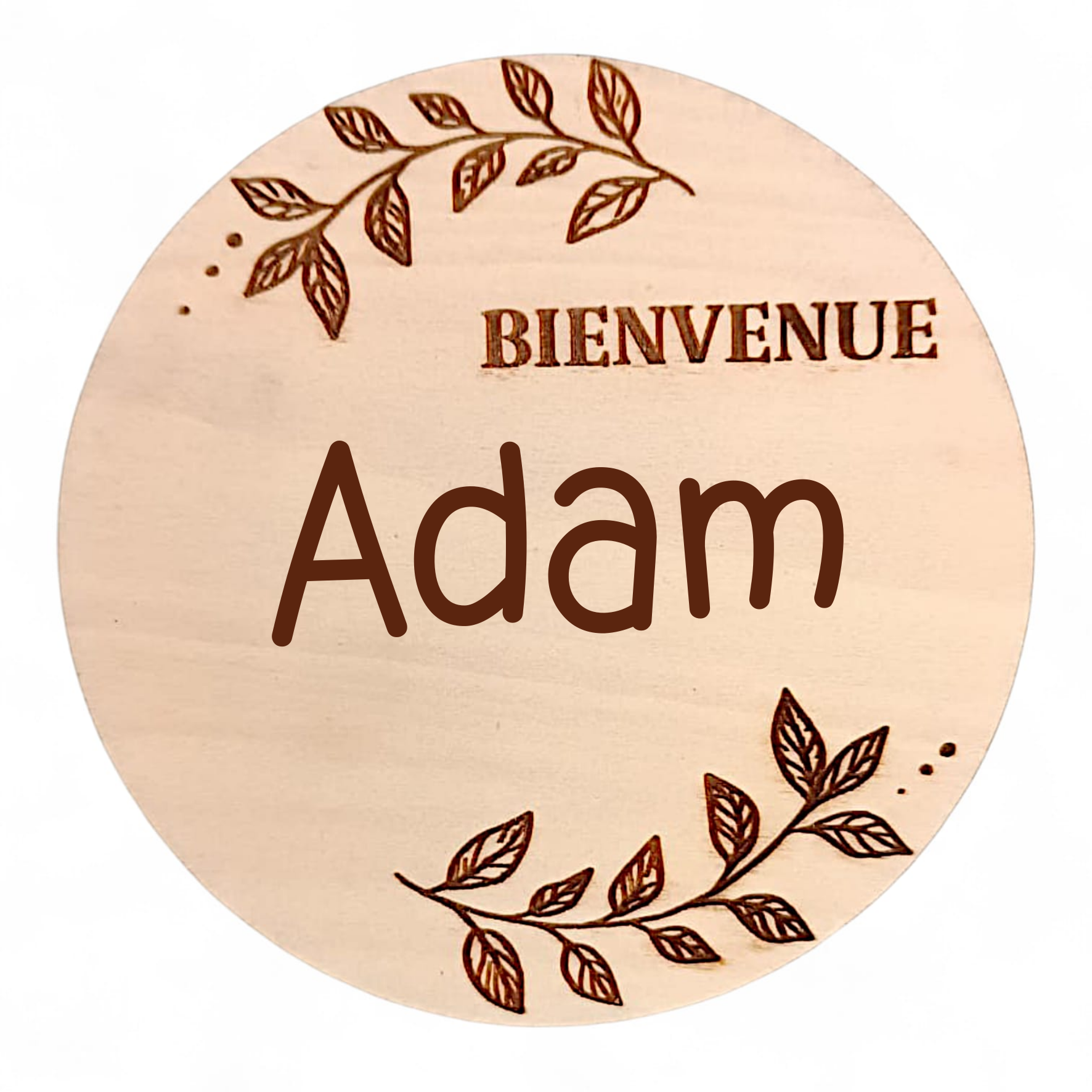Rond en bois ”Bienvenue”